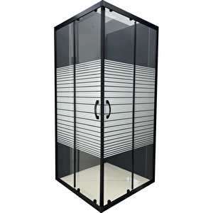 Duşakabin Kare Siyah Çizgili 5mm Yükseklik 190 Cm - Ölçü : 105x110 Cm 105x110 cm