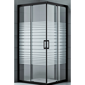 Duşakabin Kare Siyah Çizgili 5mm Yükseklik 190 Cm - Ölçü : 105x115 Cm 105x115 cm