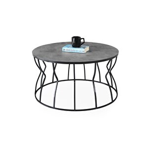 Lale Metal Orta Sehpa Yuvarlak 80x43cm Gri