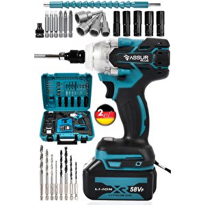 Assur Plus Extra Güçlü 21V 2.0Ah Professional Somun Sökme Set Somun Sökme ve Akülü Vidalama