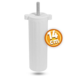 Orta Destek Baza Koltuk Destek Ayağı M8 Civata Ayarlı Ayarlanabilir Beyaz Ayak 14 Cm