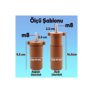 Gizli Mobilya Kanepe Sehpa Koltuk Kahvereng Orta Destek Ayağı Ayarlanabilir 9.5 Cm I Baza Ayak