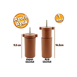 Gizli Mobilya Kanepe Sehpa Koltuk Kahvereng Orta Destek Ayağı Ayarlanabilir 9.5 Cm I Baza Ayak