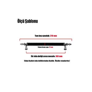 Lüx Ovacık Çekmece Dolap Kapak Kulpu 160 Mm Metal Kulp 10 Adet