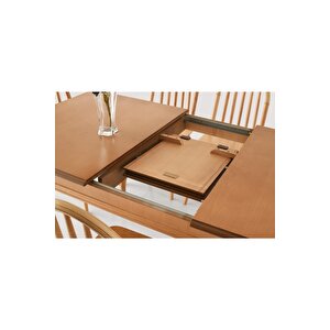 Elegant Ada Ağaç Açılır Yemek Masa Sandalye Takımı 90x140
