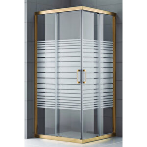 Duşakabin Kare Altın Çizgili 5mm Yükseklik 190 Cm - Ölçü : 100x120 Cm 100x120 cm