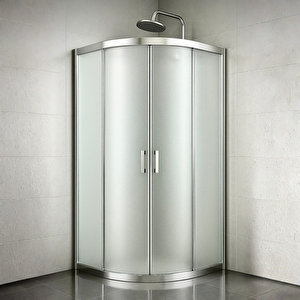 Duşakabin Oval Parlak Profil Buzlu 5mm Cam Yükseklik 190 Cm - Ölçü : 90x90 Cm 90x90 cm