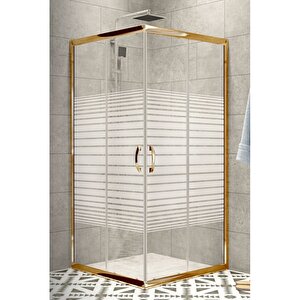 Duşakabin Kare Altın Çizgili 5mm Yükseklik 190 Cm - Ölçü : 70x130 Cm 70x130 cm