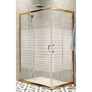 Durul Duşakabin Kare Altın Çizgili 5mm Yükseklik 190 Cm - Ölçü : 70x80 Cm