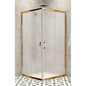 Duşakabin Kare Altın Buzlu 5mm Yükseklik 190 Cm - Ölçü : 110x115 Cm 110x115 cm
