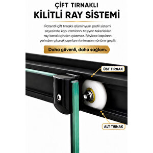 Duşakabin Kare Şeffaf 5mm Temperli Cam H:190cm Krom Profil - 75x110 Cm 75x110 cm