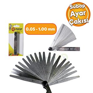 Sentil Filler Feeler Çakısı Boşluk Delik Ölçme Araç Motor Subap Sübap Ayar 0.05 - 1 Mm Rico Rc0163