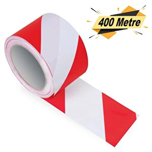 Emniyet Şeridi İkaz Bandı Kırmızı Beyaz Uyarı Bant 400 Metre