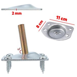 Mobilya Masa Sehpa Ayağı Bağlantı Aparatı Açılı Dereceli Ayak Tabanı Metal