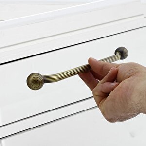 Topuz Mobilya Mutfak Dolabı Çekmece Dolap Kapak Kulpu Kulbu Antik Sarı 224 Mm Metal Kulp