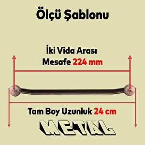 Topuz Mobilya Mutfak Dolabı Çekmece Dolap Kapak Kulpu Kulbu Antik Bakır 224 Mm Metal Kulp