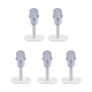 Kapı Stoperi Beyaz 8 Cm Metal Kapı Tamponu Durdurucu Tutucu Kapı Stopu Silikonlu 5 Adet