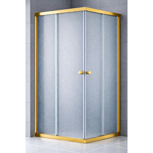 Duşakabin Kare Buzlu Temperli Cam Altın Profil - 115x115 Cm 115x115 cm