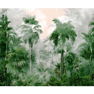 Tropik Orman Desenli Isı Ve Ses Yalıtımlı Sağlık Dostu Kumaş Poster Duvar Kağıdı
