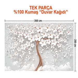 3boyutlu Çiçekli Ağaç Desenli Isı Ve Ses Yalıtımlı Sağlık Dostu Kumaş Poster Duvar Kağıdı