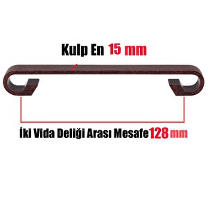 Piyano Mobilya Dolap Kapak Çekmece Kulpu Antik Bakır Metal 128 Mm