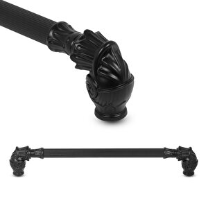Alyans Çekmece Dolap Kapak Kulpu Kulbu 192 Mm Siyah Rustik Metal Kulp (4 Adet)