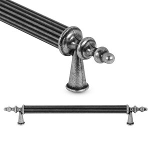 Eskitme Antik Gümüş Metal (224 Mm-22.4 Cm) (4 Adet) Mobilya Mutfak Dolabı Dolap Kulpu Kulbu Kulpları