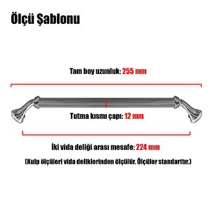 Konak Çekmece Dolap Dolabı Kulpu Kulbu (224 Mm-22.4 Cm) Siyah Metal Kulpları (4 Adet) Mobilya Mutfak