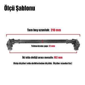 Alyans Çekmece Dolap Kapak Kulpu Kulbu 192 Mm Siyah Rustik Metal Kulp
