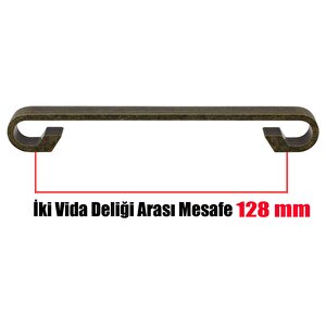 Piyano Mobilya Dolap Kapak Çekmece Kulpu Antik Sarı Metal 128 Mm