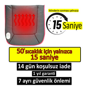 Yoldaş Isıtmalı Koltuk Minderi SİYAH (Tekli)