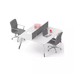 Royal Çoklu Çalışma Masası - Beyaz-antrasit - 120 Cm