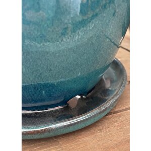 Rico Tabaklı Saksı Koyu Yeşil Çap 22cm Yükseklik 20cm