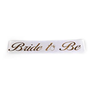 Bride To Be Kuşak Beyaz  Gold 150 Cm