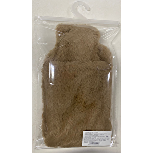 Sıcak Su Torbası Cepli Kahverengi  Peluş Termofor 35x23x2cm 1 Litre