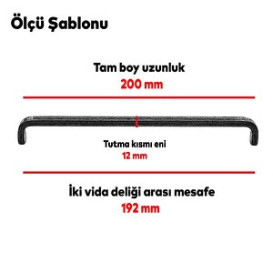 Paris (192 Mm-192.2 Cm) Eskitme Antik Gümüş Metal Mobilya Mutfak Çekmece Dolap Kulpu Kulbu Kulpları