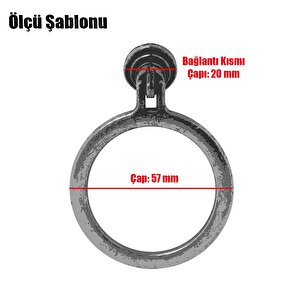 Sarkaç Eskitme Antik Bakır Metal Halka (4 Adet) Mobilya Mutfak Çekmece Dolap Kulpu Kulbu Kulpları
