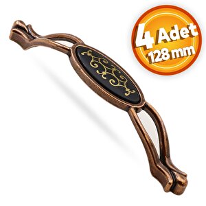 Erdem Çekmece Dolap Kapak Kulpu Kulbu 128 Mm Antik Bakır Metal Kulp (4 Adet)