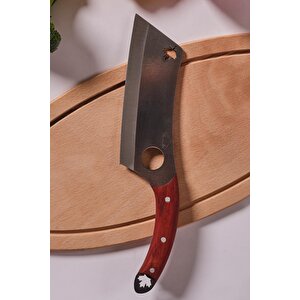 Chop | Mutfak Satır | Outdoor Kamp Doğa Şef Bıçağı | Kızıl Renk Sap