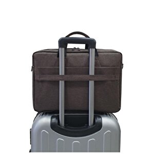 Gbmotion 3 Bölmeli Evrak Laptop El Omuz Çantası 17,3 İnç Kahve