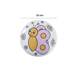 5 Adet Tomurcuk Porselen Düğme Kelebek Çocuk Odası Mobilya Kulp