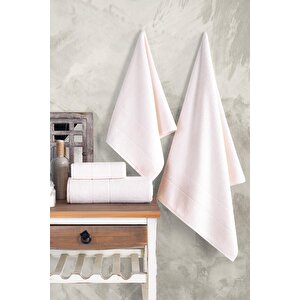Royal | 50x90 - 70x140 Cm 4'lü  Banyo Havlu Seti, %100 Pamuklu Havlu Takımı Krem Krem