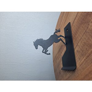 Masa Üstü At Figürlü Metal Ergonomi̇k Telefon / Tablet Tutucu Stand 1,5 Mm Kalınlık Si̇yah Renk