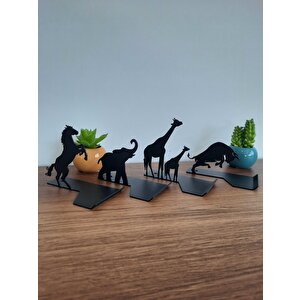 Gowpenart Masa Üstü Metal Ergonomik Siyah Telefon / Tablet Tutucu Stand Hayvan Figürlü 2'li Set