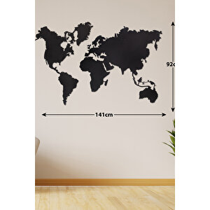 Düz Dünya Haritası Ev & Ofis Metal Duvar Tablosu - 90 x 140 Cm