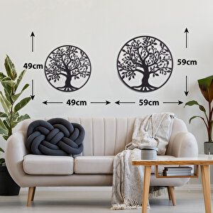 Hayat Ağacı Ev & Ofis Metal Duvar Tablosu - 50 x 50 Cm