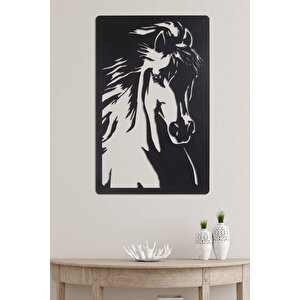 Tekli At Ev & Ofis Metal Duvar Tablosu - 70 x 45 Cm