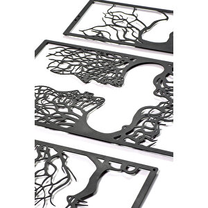 3 Parça İnsan Ev & Ofis Metal Duvar Tablosu - 75 x 130 Cm