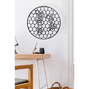 Petekteki Arılar Ev & Ofis Metal Duvar Tablosu - 50 x 50 Cm