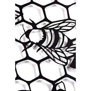 Petekteki Arılar Ev & Ofis Metal Duvar Tablosu - 50 x 50 Cm